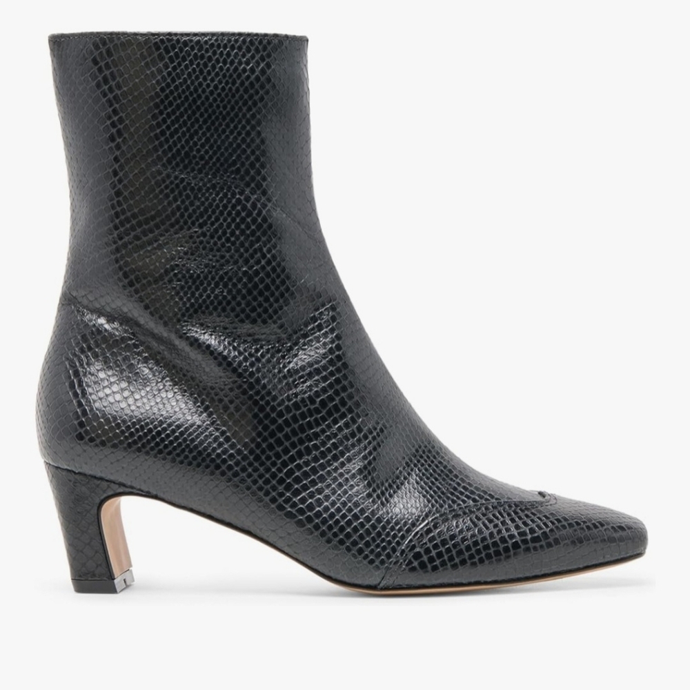 Dolce Vita Women's Anika Boots In Onyx SnakeLeather Booties Size 10  Worn 1x